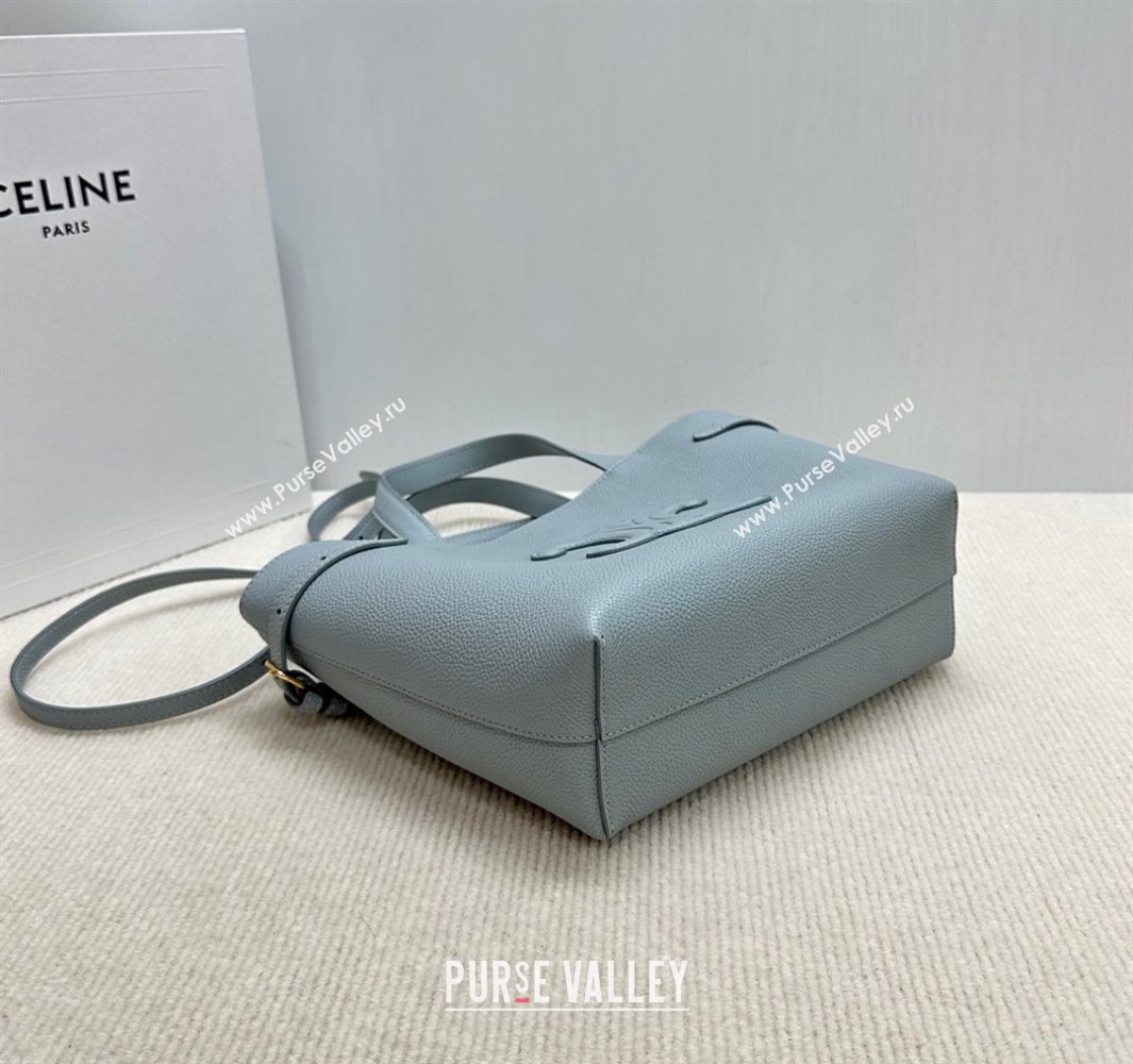 Celine Mini Cabas Anais Cuir Triomphe Tote Bag in Grained Calfskin Glacier Blue 2025 118613 (BL-250520006)