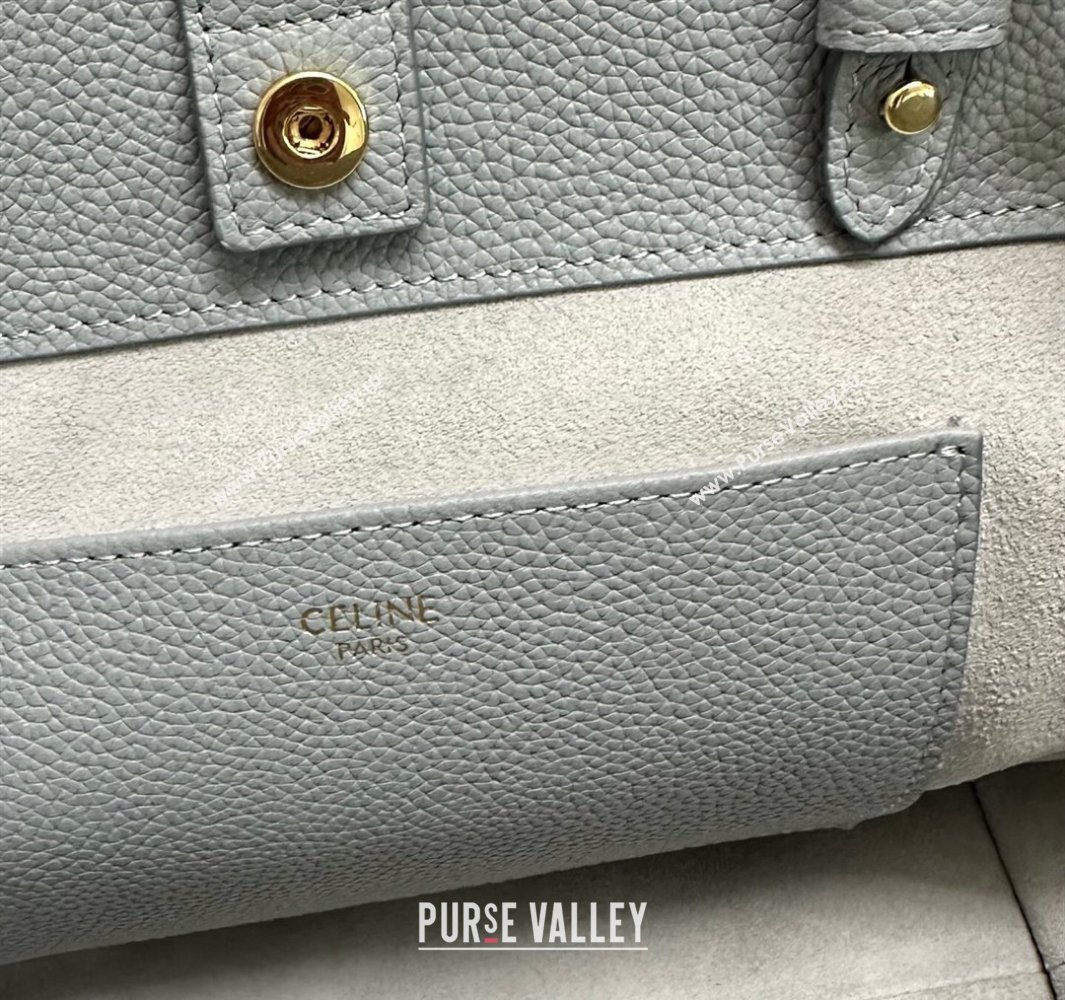 Celine Mini Cabas Anais Cuir Triomphe Tote Bag in Grained Calfskin Glacier Blue 2025 118613 (BL-250520006)