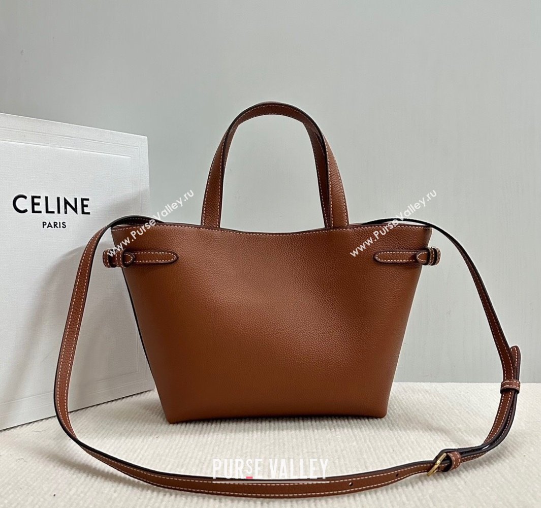Celine Mini Cabas Anais Cuir Triomphe Tote Bag in Grained Calfskin Tan Brown 2025 118613 (BL-250520009)