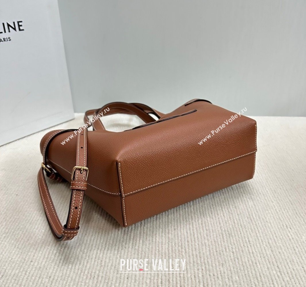 Celine Mini Cabas Anais Cuir Triomphe Tote Bag in Grained Calfskin Tan Brown 2025 118613 (BL-250520009)