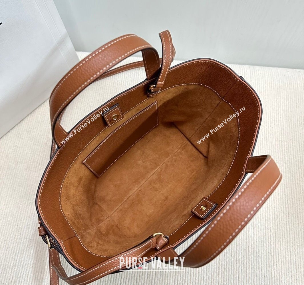 Celine Mini Cabas Anais Cuir Triomphe Tote Bag in Grained Calfskin Tan Brown 2025 118613 (BL-250520009)