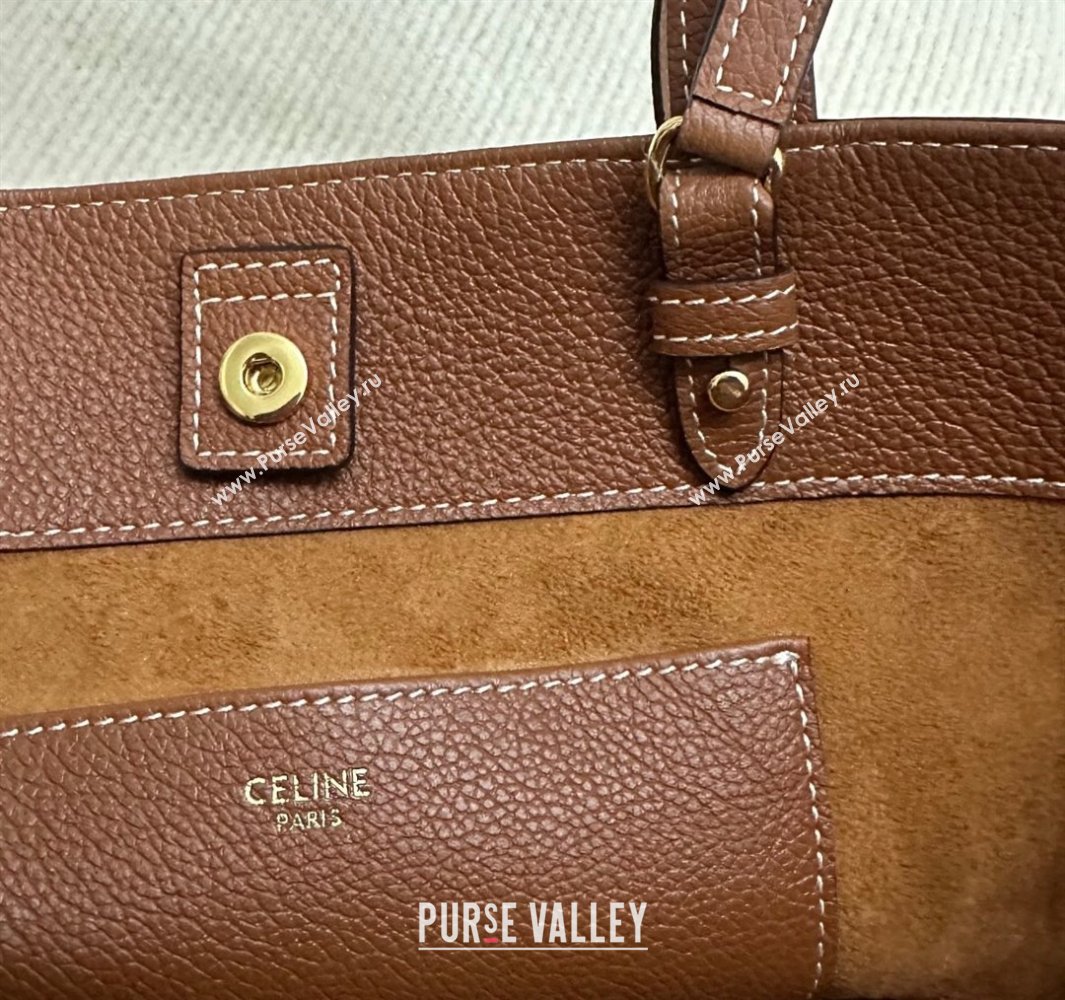 Celine Mini Cabas Anais Cuir Triomphe Tote Bag in Grained Calfskin Tan Brown 2025 118613 (BL-250520009)