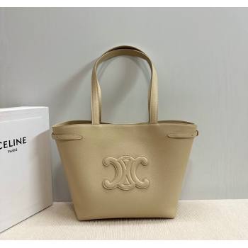 Celine Small Cabas Anais Cuir Triomphe Tote Bag in Grained Calfskin Light Apricot 2025 118233 (BL-250520011)