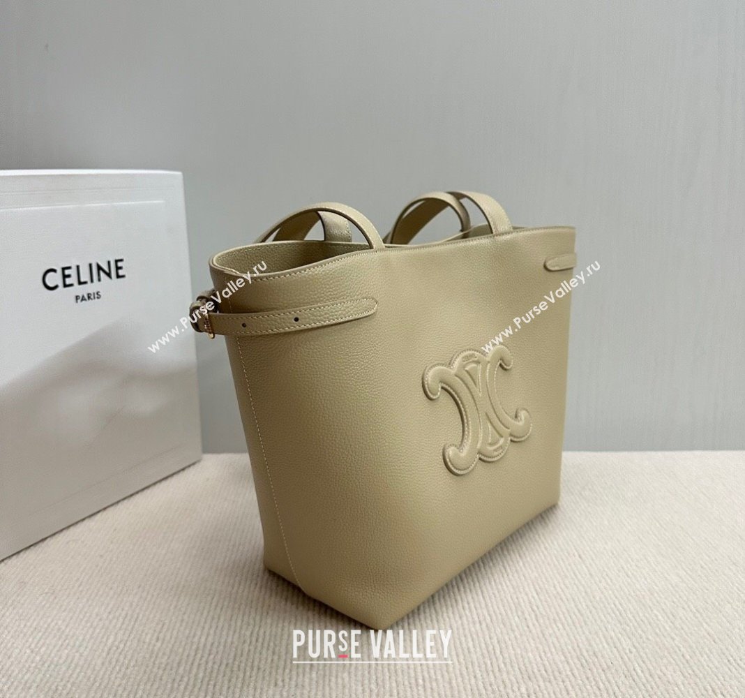 Celine Small Cabas Anais Cuir Triomphe Tote Bag in Grained Calfskin Light Apricot 2025 118233 (BL-250520011)