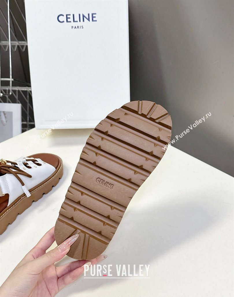 Celine Billie Chunky Sandals in Calfskin and Textile White 2025 (HQG-250604002)