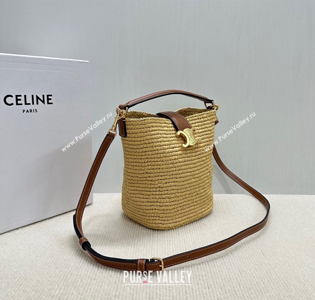 Celine Mini Bucket Louise Bag in Raffia Straw 2025 10N622 (BL-250807052)