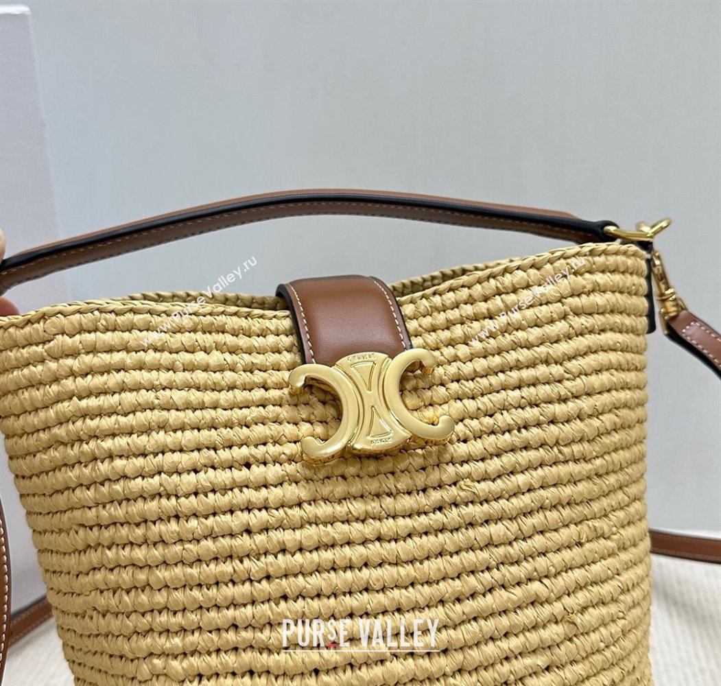 Celine Mini Bucket Louise Bag in Raffia Straw 2025 10N622 (BL-250807052)