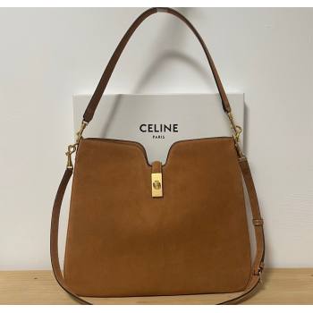 Celine Medium Camille16 Soft Bag in Suede Brown 2025 119563 (BL-250807055)