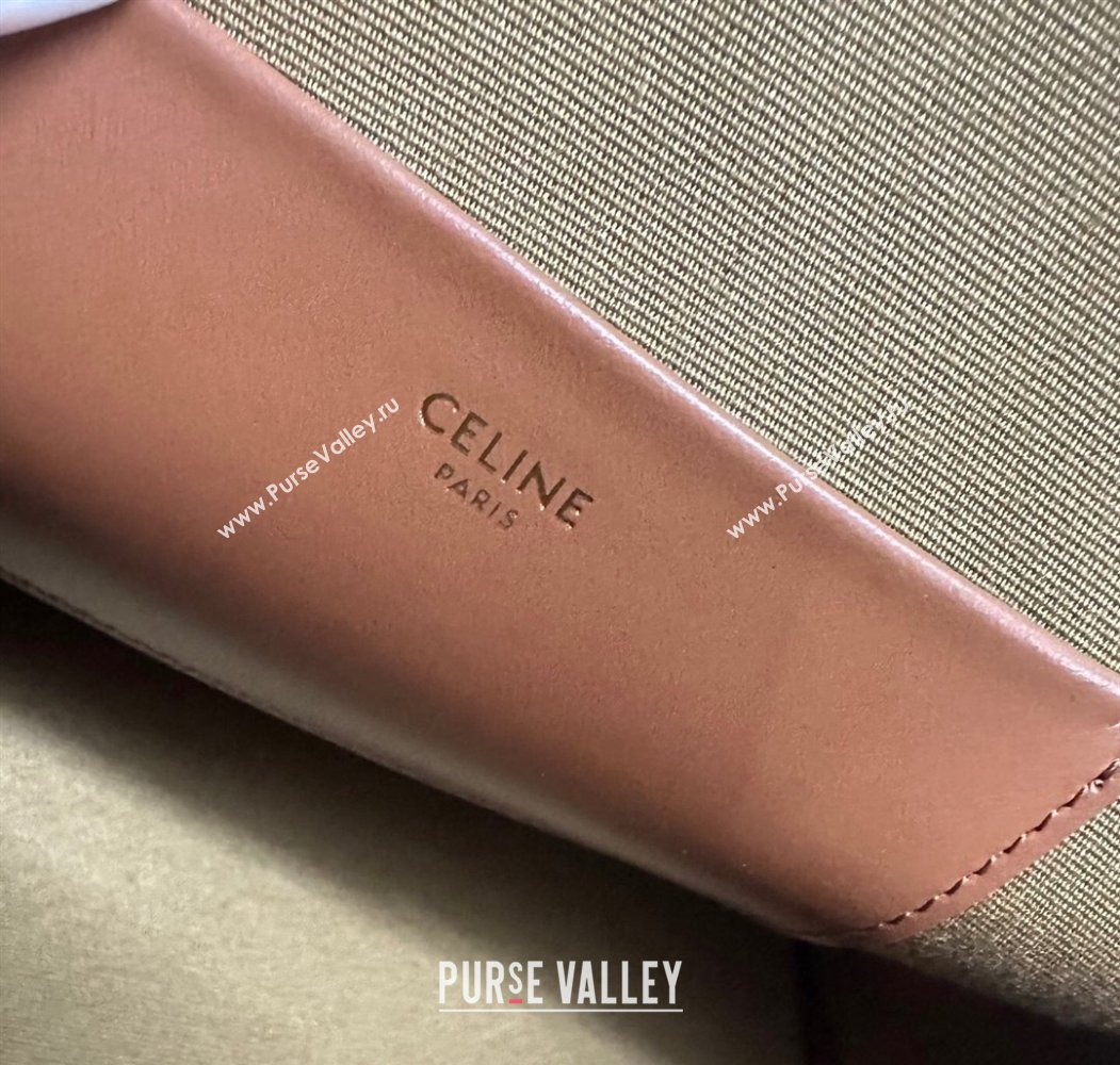 Celine Teen Honorine Bag in Triomphe Canvas and Calfskin Brown 2025 120682 (BL-250807044)