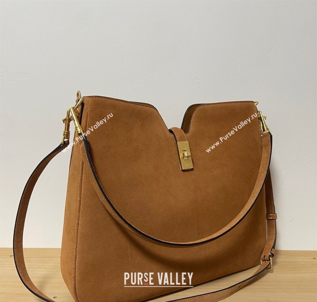 Celine Medium Camille16 Soft Bag in Suede Brown 2025 119563 (BL-250807055)
