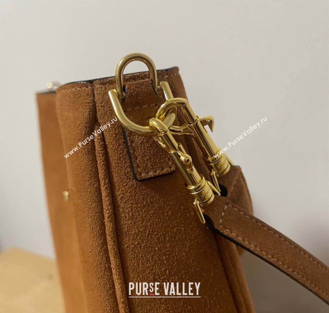 Celine Medium Camille16 Soft Bag in Suede Brown 2025 119563 (BL-250807055)