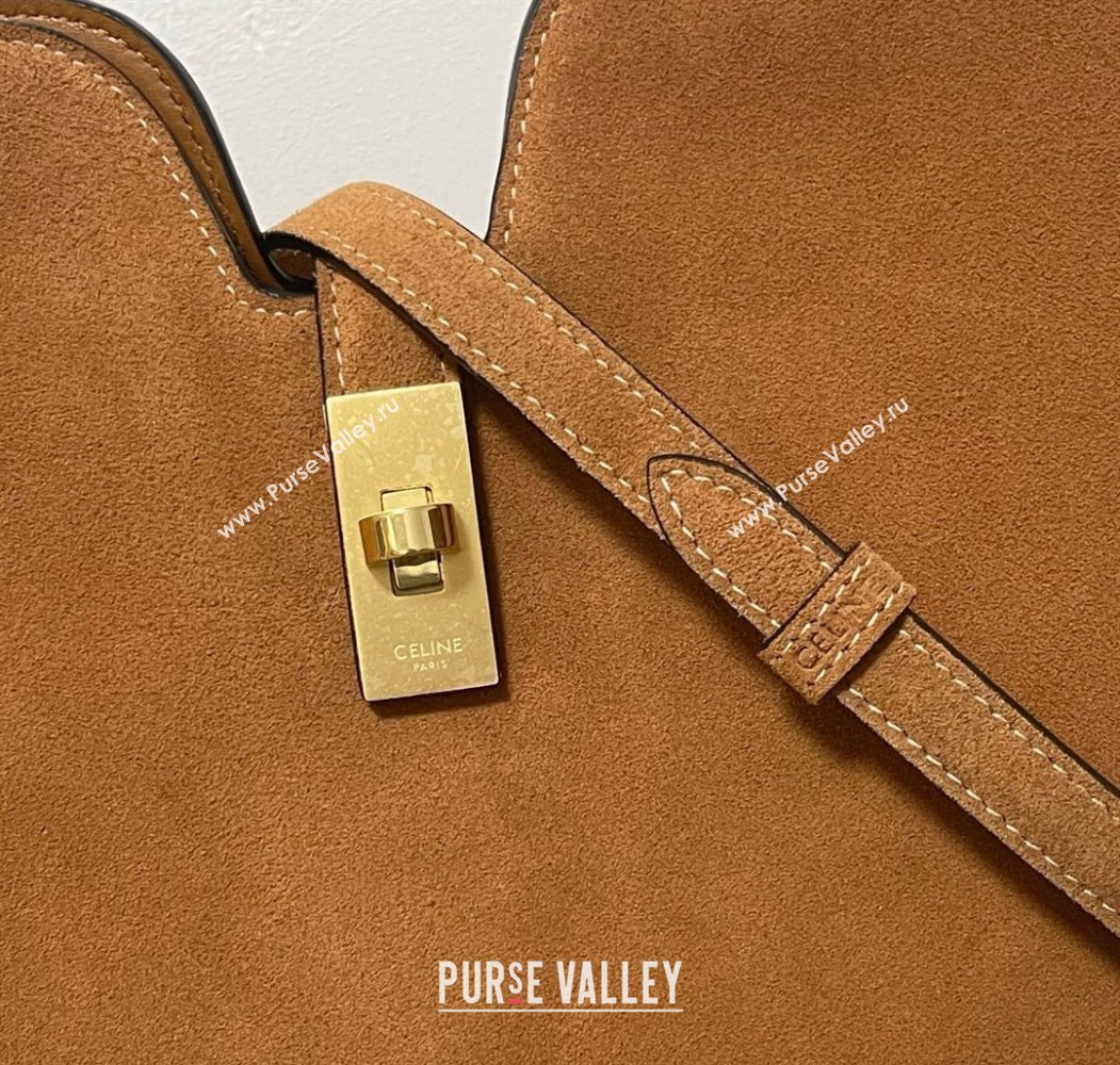 Celine Medium Camille16 Soft Bag in Suede Brown 2025 119563 (BL-250807055)