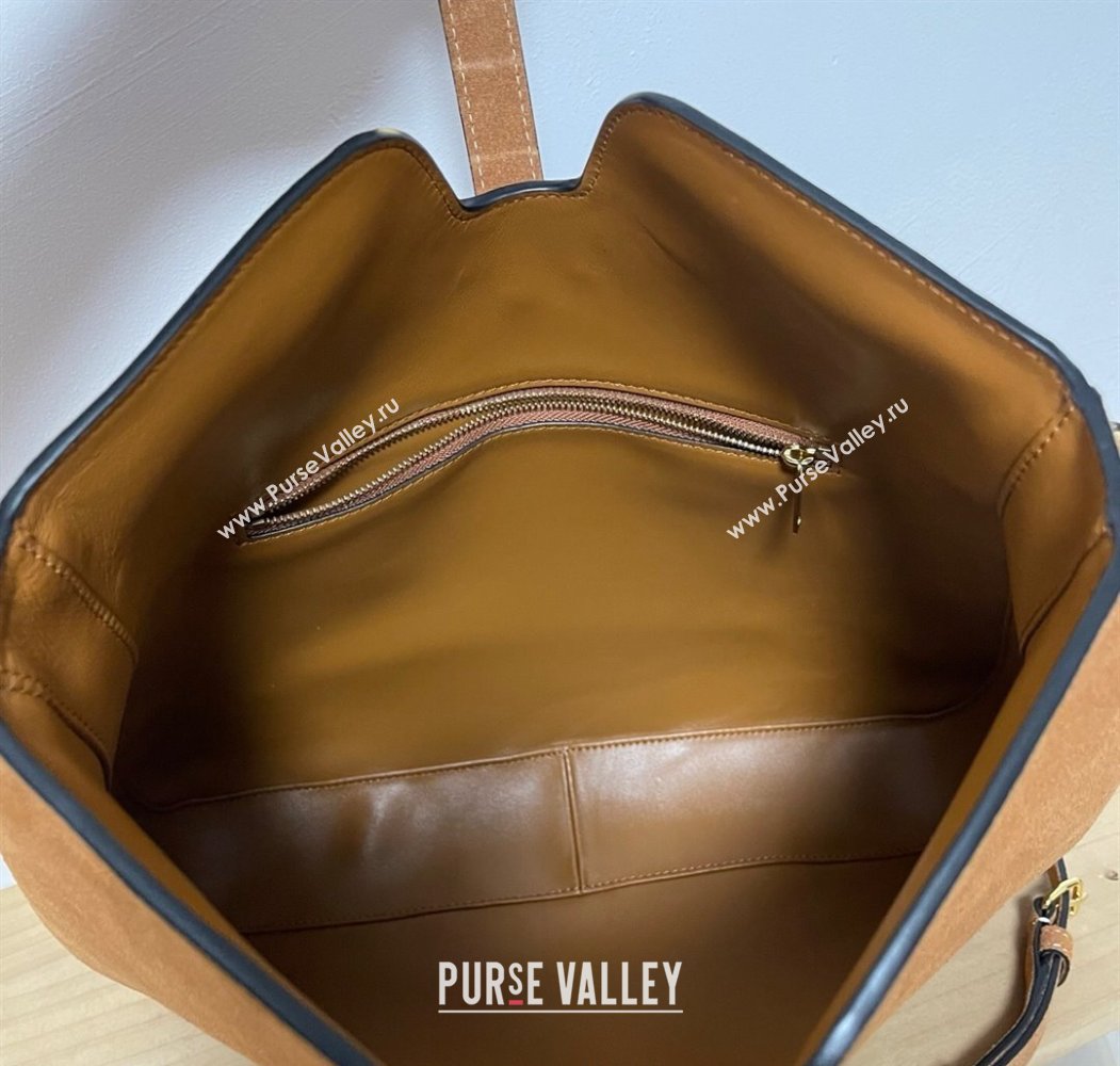 Celine Medium Camille16 Soft Bag in Suede Brown 2025 119563 (BL-250807055)