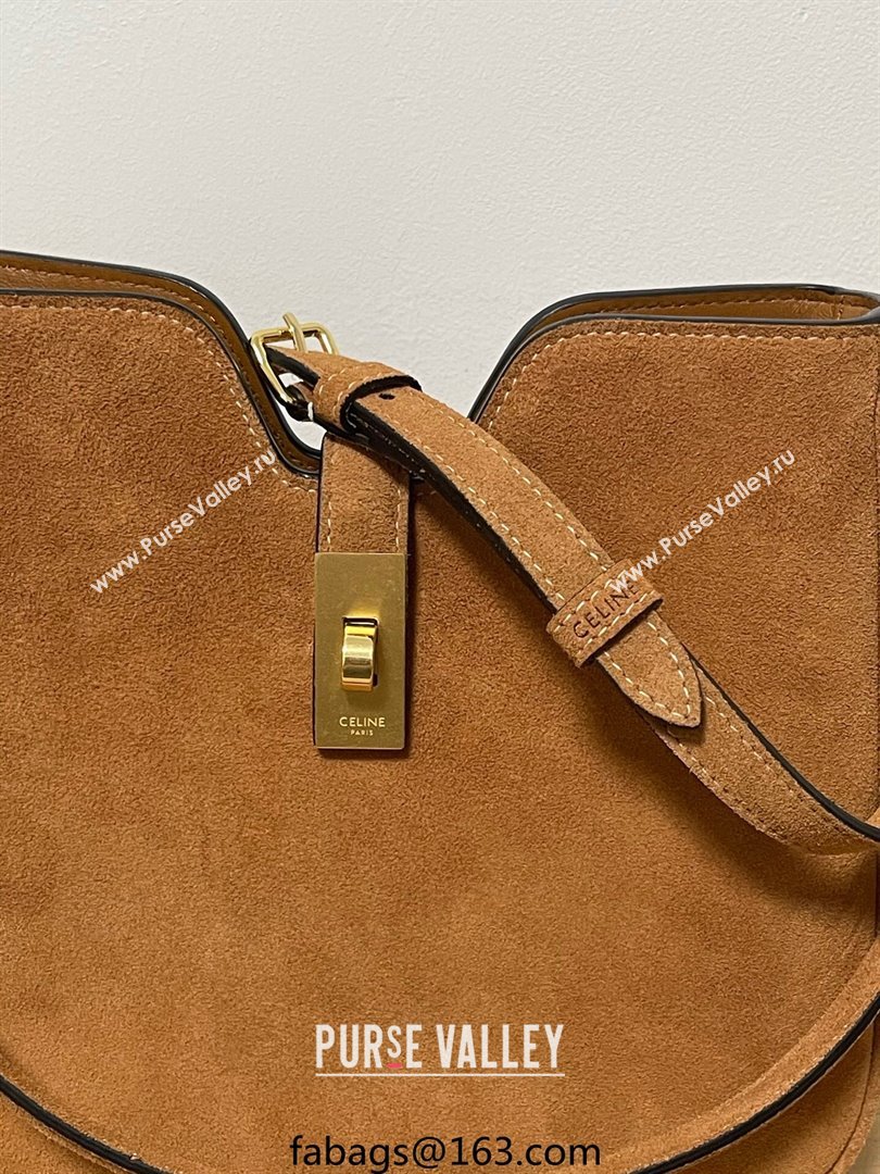 Celine Small Camille16 Soft Bag in Suede Brown 2025 120693 (BL-250807056)