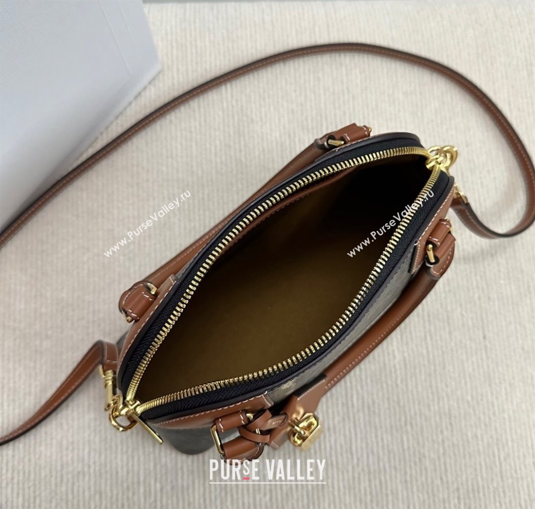 Celine Top Handle Bag in Triomphe Canvas and Calfskin 2025 121082 (BL-250807046)