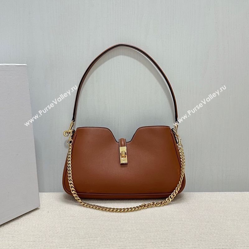 Celine Shoulder Camille16 Soft Bag in Smooth Calfskin Brown 2025 122073 (BL-250807047)