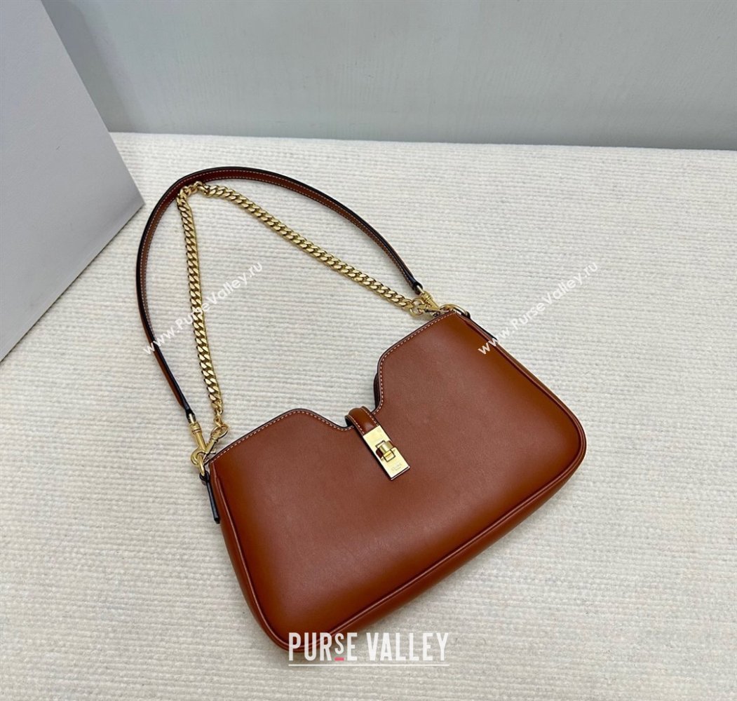 Celine Shoulder Camille16 Soft Bag in Smooth Calfskin Brown 2025 122073 (BL-250807047)