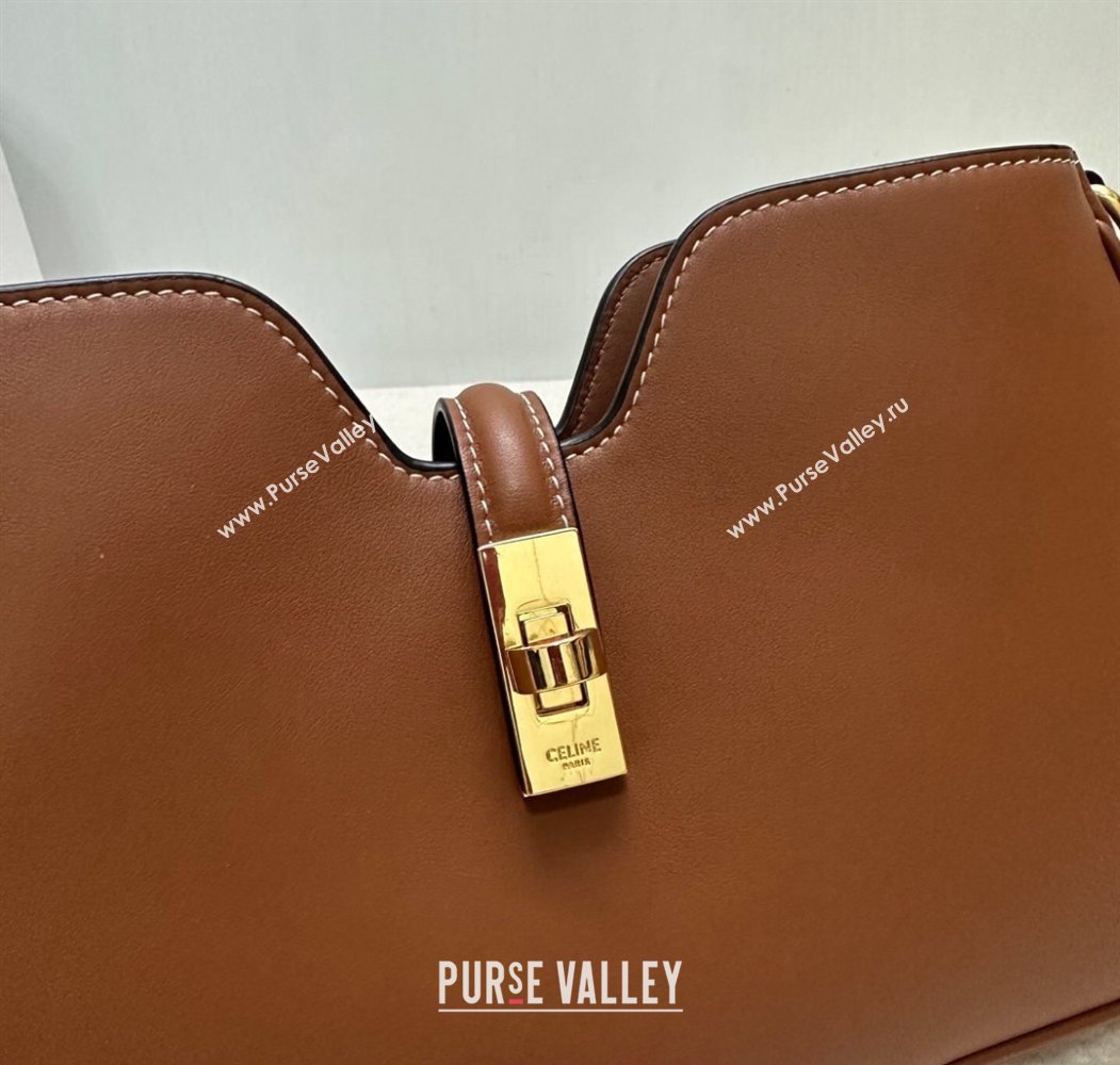 Celine Shoulder Camille16 Soft Bag in Smooth Calfskin Brown 2025 122073 (BL-250807047)