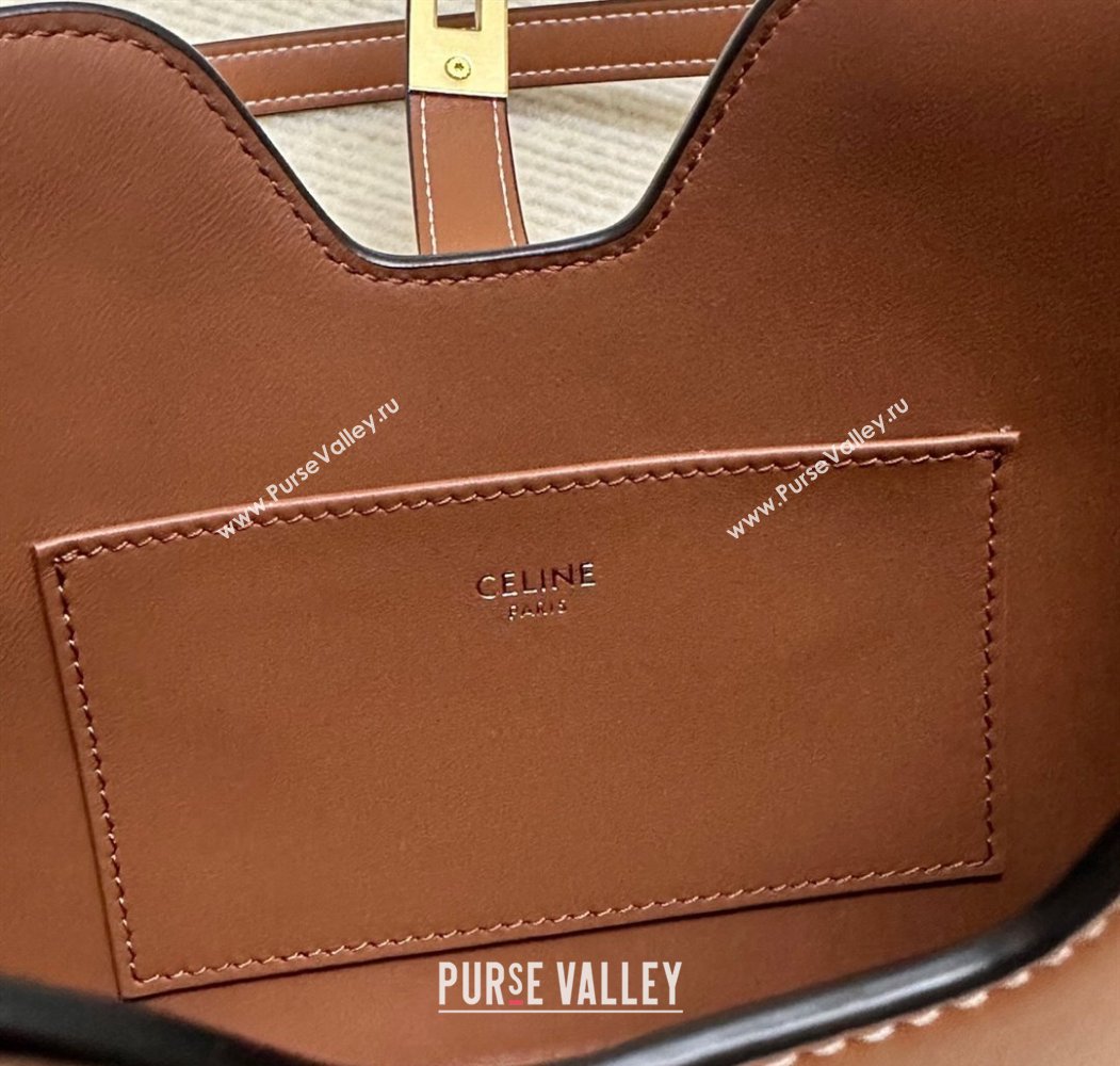 Celine Shoulder Camille16 Soft Bag in Smooth Calfskin Brown 2025 122073 (BL-250807047)