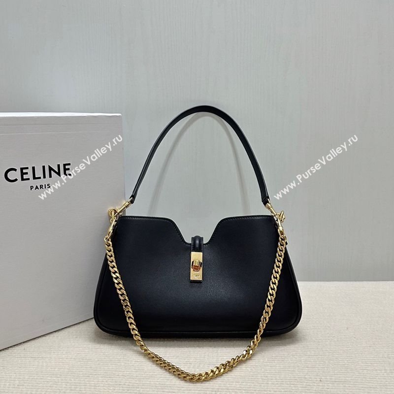 Celine Shoulder Camille16 Soft Bag in Smooth Calfskin Black 2025 122073 (BL-250807048)