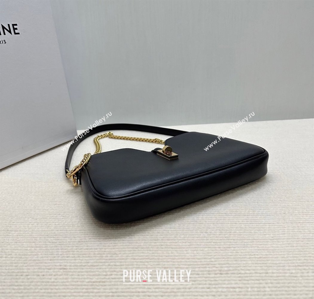 Celine Shoulder Camille16 Soft Bag in Smooth Calfskin Black 2025 122073 (BL-250807048)