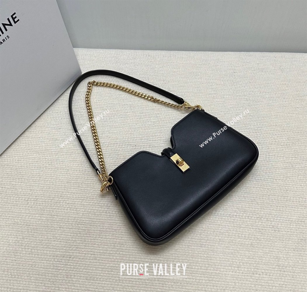 Celine Shoulder Camille16 Soft Bag in Smooth Calfskin Black 2025 122073 (BL-250807048)