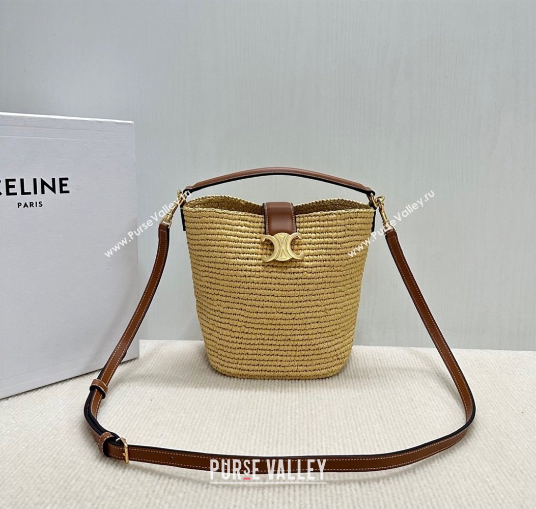 Celine Mini Bucket Louise Bag in Raffia Straw 2025 10N622 (BL-250807052)