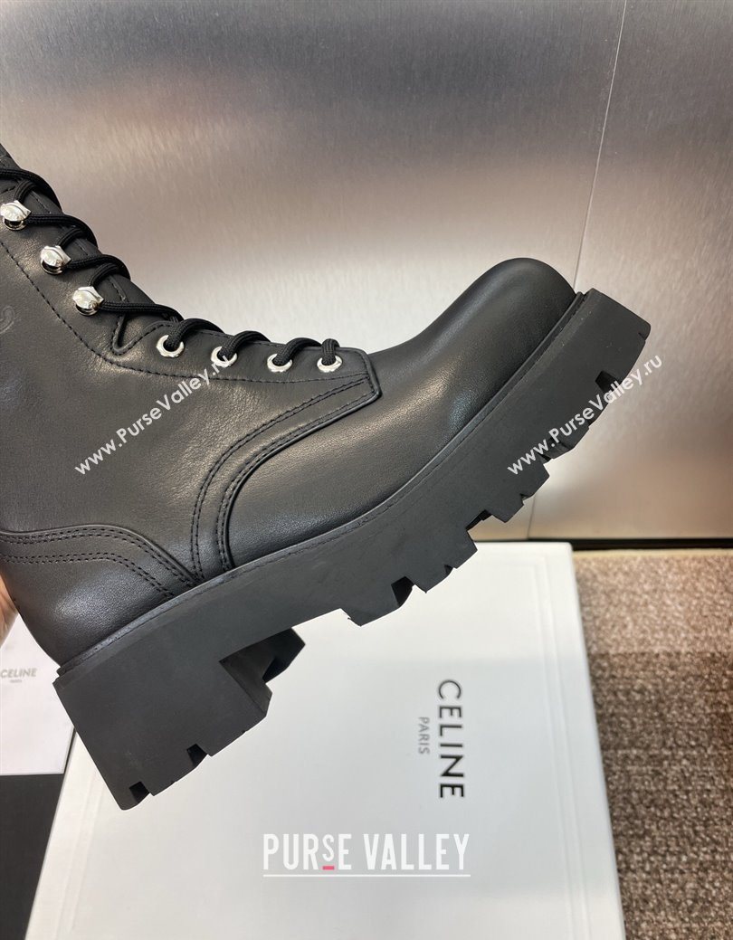 Celine Triomphe Rangers Mid Lace-up Boots 5cm in Calfskin Black 2025 CE082606 (JC-250826083)