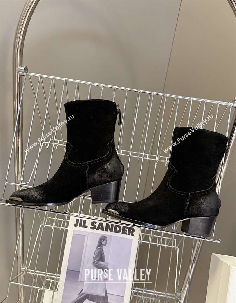 Celine Suede Heel Ankle Boots 4.5cm Black 2025 CE082609 (MD-250826096)
