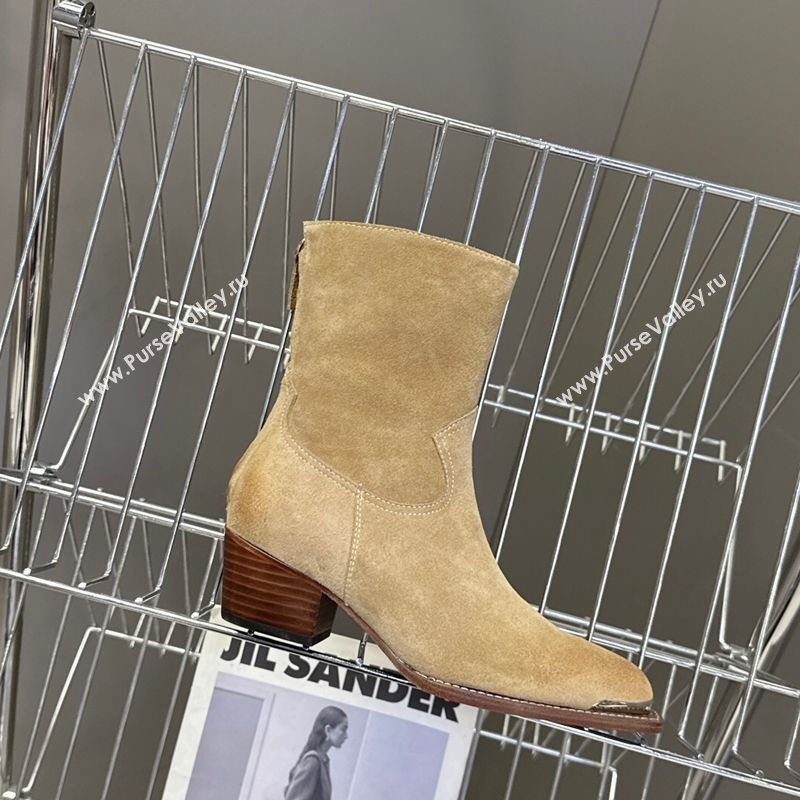 Celine Suede Heel Ankle Boots 4.5cm Beige 2025 CE082609 (MD-250826098)
