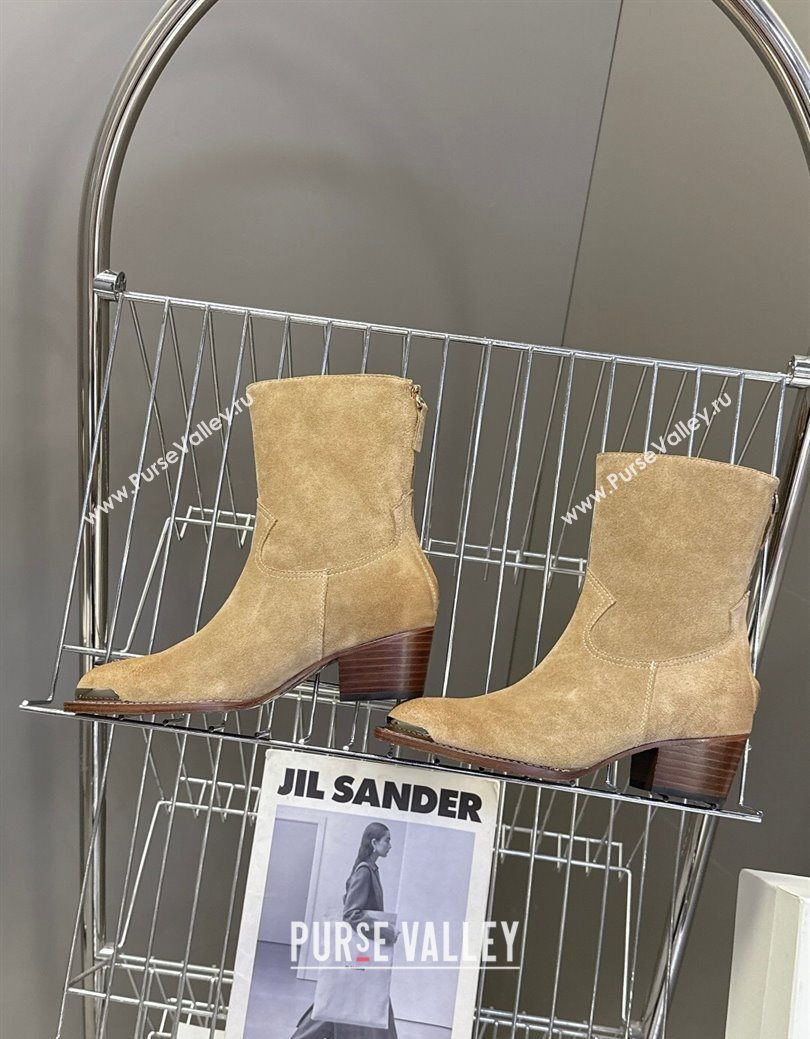 Celine Suede Heel Ankle Boots 4.5cm Beige 2025 CE082609 (MD-250826098)