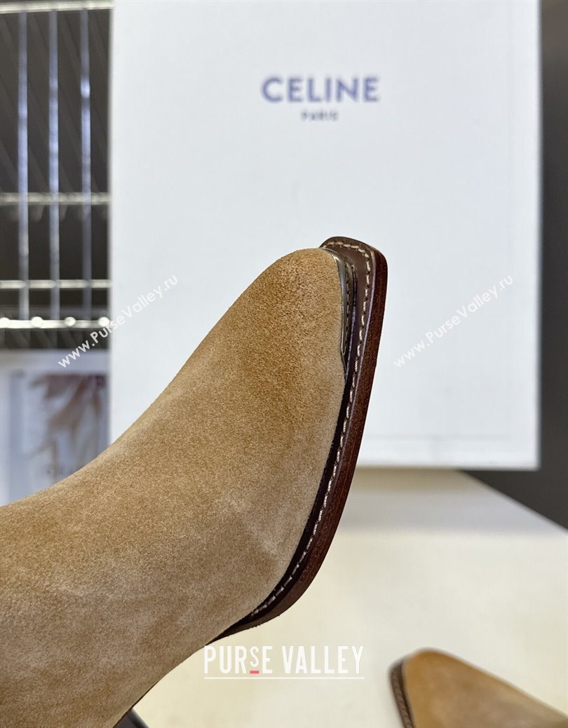 Celine Suede Heel Ankle Boots 4.5cm Beige 2025 CE082609 (MD-250826098)