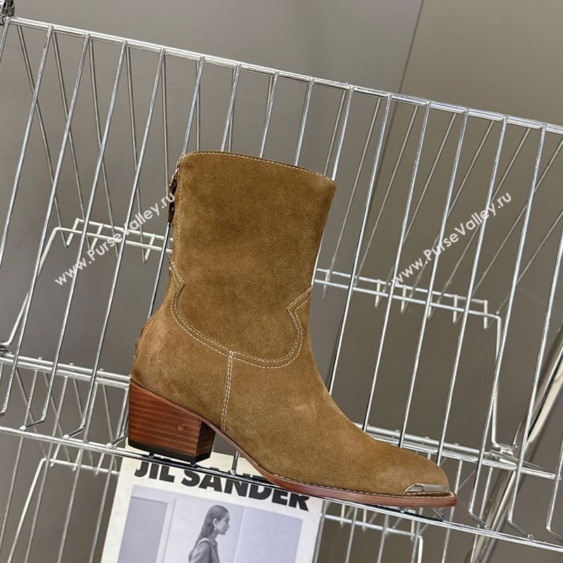 Celine Suede Heel Ankle Boots 4.5cm Brown 2025 CE082609 (MD-250826099)