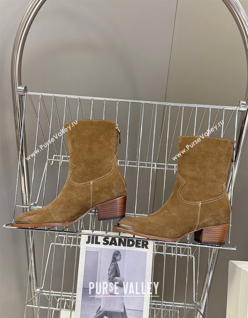 Celine Suede Heel Ankle Boots 4.5cm Brown 2025 CE082609 (MD-250826099)