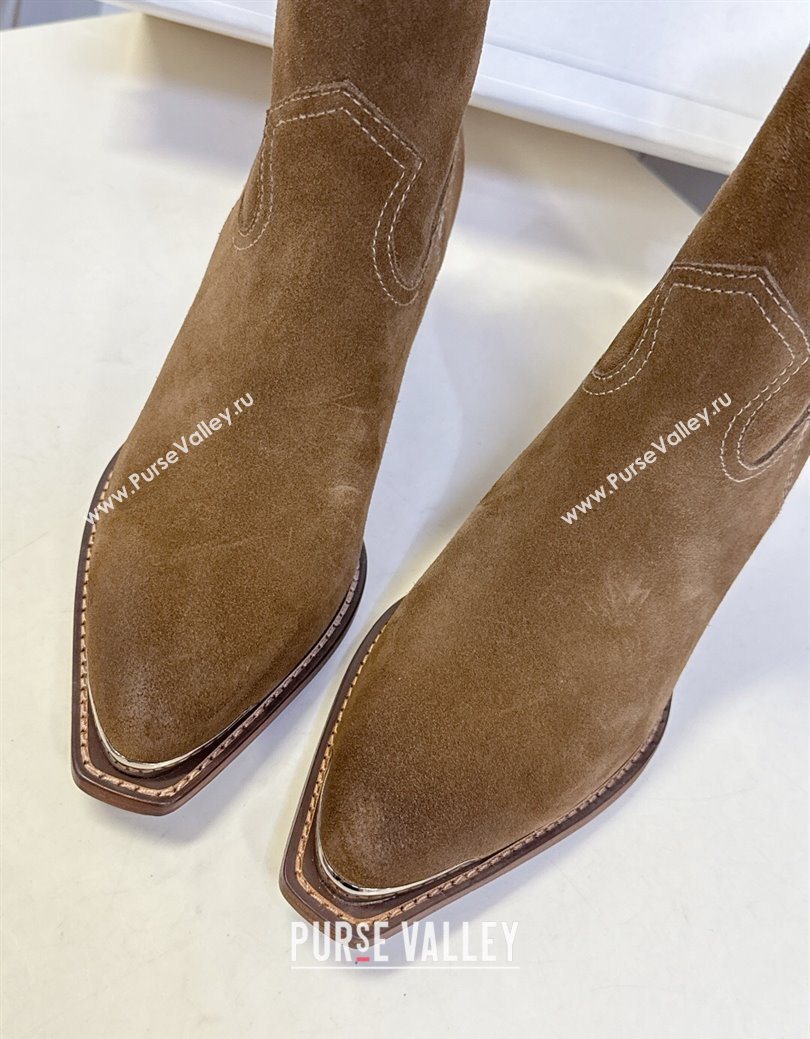 Celine Suede Heel Ankle Boots 4.5cm Brown 2025 CE082609 (MD-250826099)