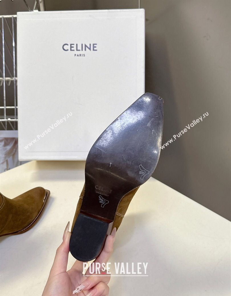 Celine Suede Heel Ankle Boots 4.5cm Brown 2025 CE082609 (MD-250826099)