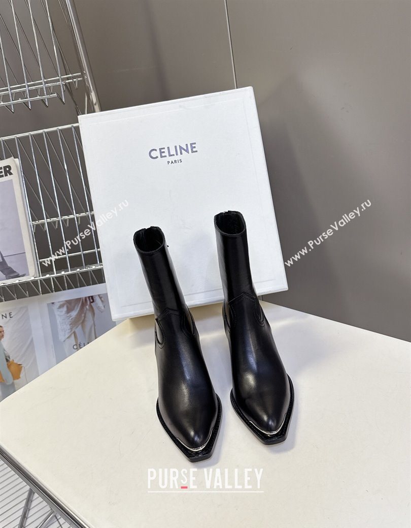 Celine Calfskin Heel Ankle Boots 4.5cm Black 2025 CE082609 (MD-250826100)