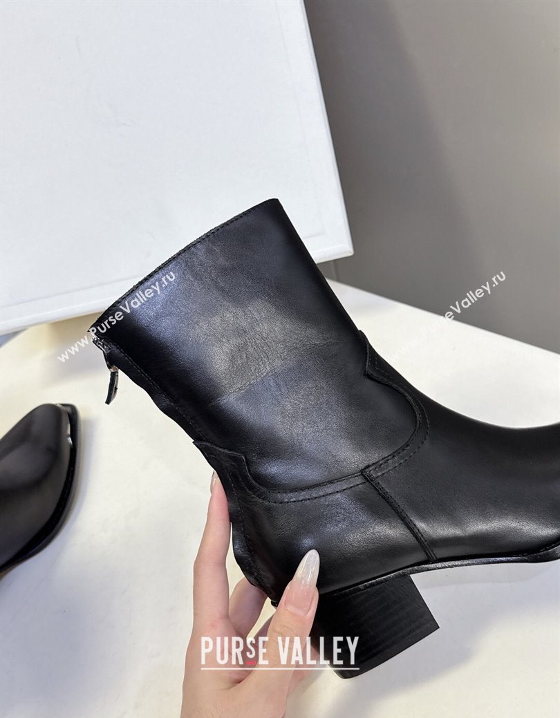 Celine Calfskin Heel Ankle Boots 4.5cm Black 2025 CE082609 (MD-250826100)