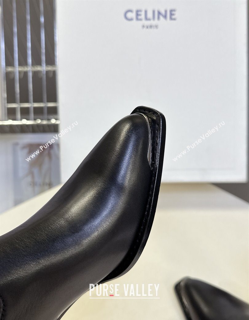 Celine Calfskin Heel Ankle Boots 4.5cm Black 2025 CE082609 (MD-250826100)
