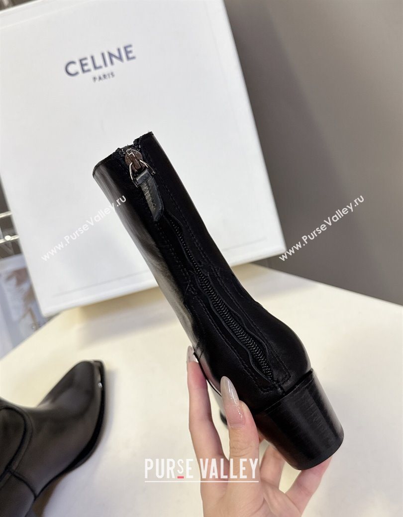 Celine Calfskin Heel Ankle Boots 4.5cm Black 2025 CE082609 (MD-250826100)