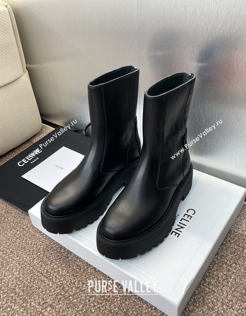 Celine Leather Ankle Boots 4.5cm Black 2025 CE082602 (JC-250826073)