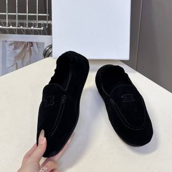 Celine Adam Flat Loafers in Suede Black 2025 CE082617 (MD-250826128)