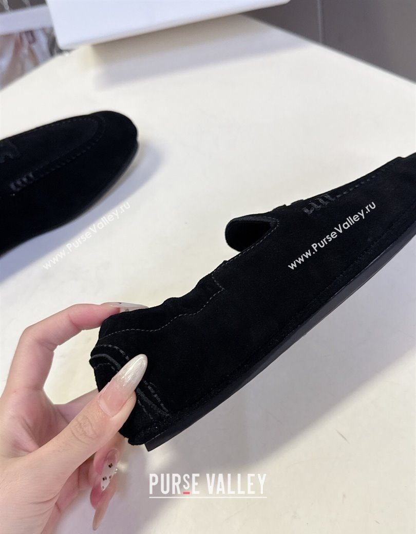 Celine Adam Flat Loafers in Suede Black 2025 CE082617 (MD-250826128)