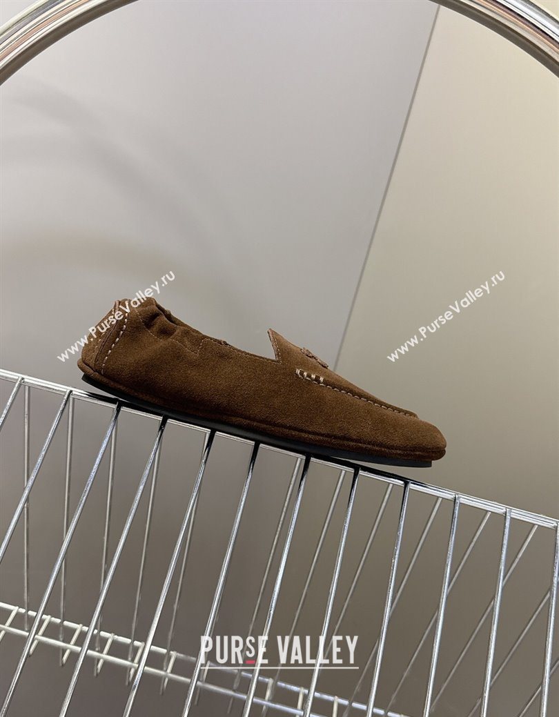 Celine Adam Flat Loafers in Suede Brown 2025 CE082617 (MD-250826130)