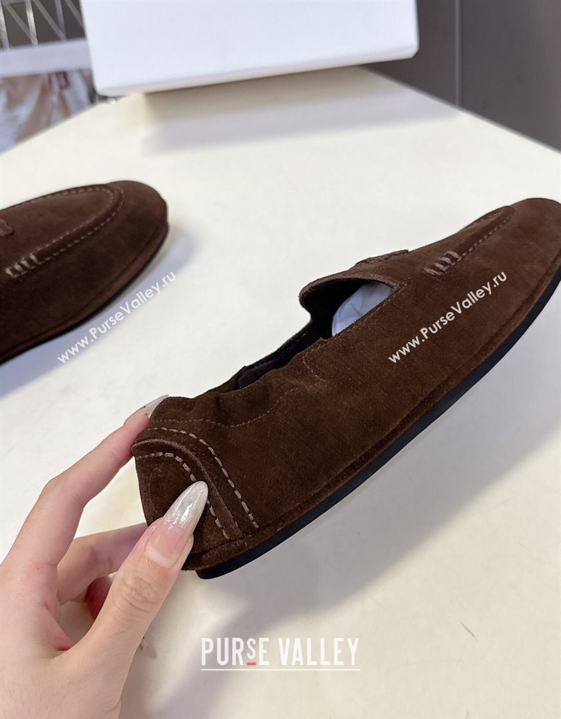 Celine Adam Flat Loafers in Suede Brown 2025 CE082617 (MD-250826130)
