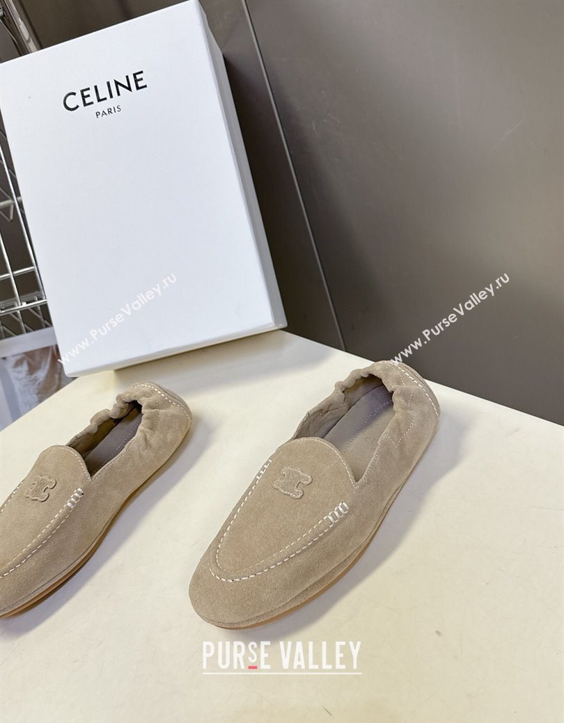 Celine Adam Flat Loafers in Suede Beige 2025 CE082617 (MD-250826131)