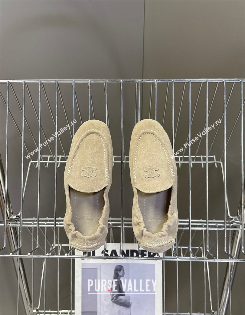 Celine Adam Flat Loafers in Suede Beige 2025 CE082617 (MD-250826131)