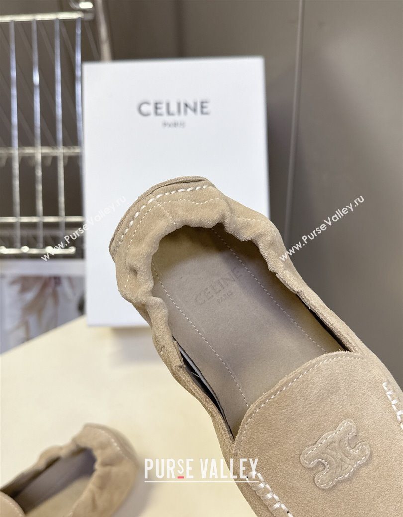Celine Adam Flat Loafers in Suede Beige 2025 CE082617 (MD-250826131)