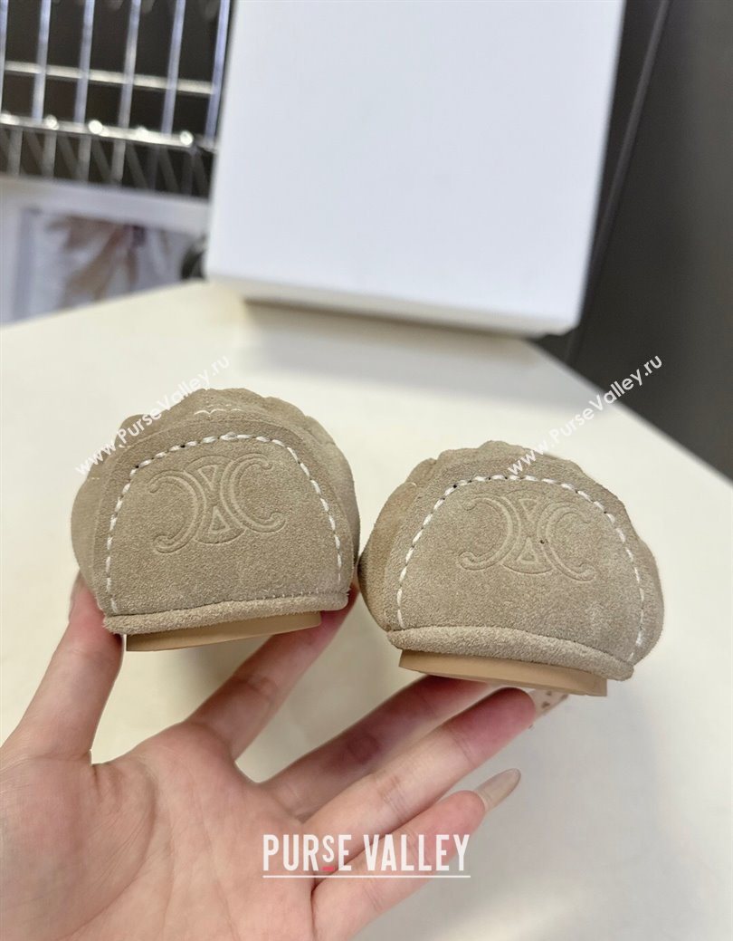 Celine Adam Flat Loafers in Suede Beige 2025 CE082617 (MD-250826131)