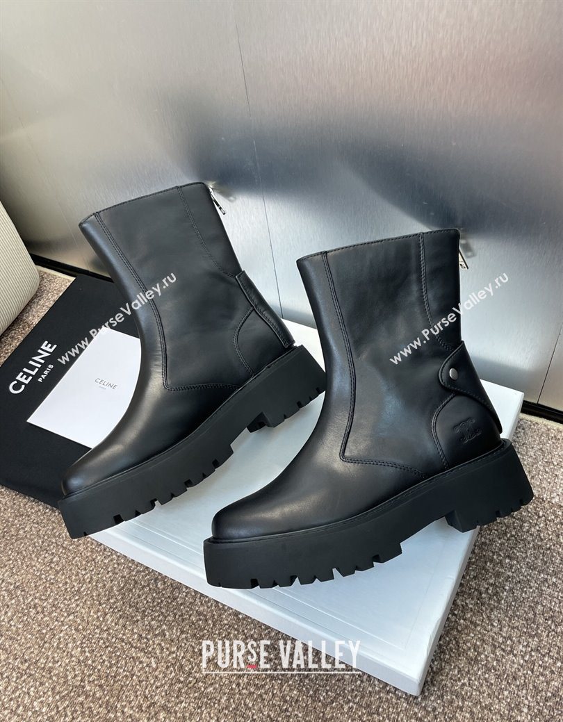 Celine Leather Ankle Boots 4.5cm Black 2025 CE082602 (JC-250826073)